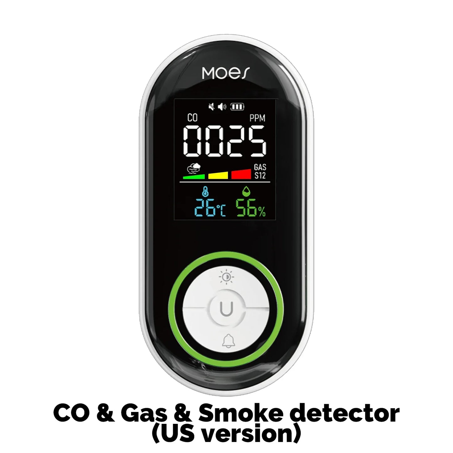 MOES CO Smoke Gas Detector Alarm Carbon Monoxide Sensor With LED Display