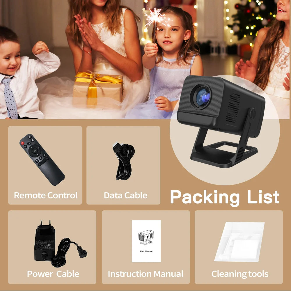 LynCast Smart Projector Android 14 WiFi 6 4K Supported