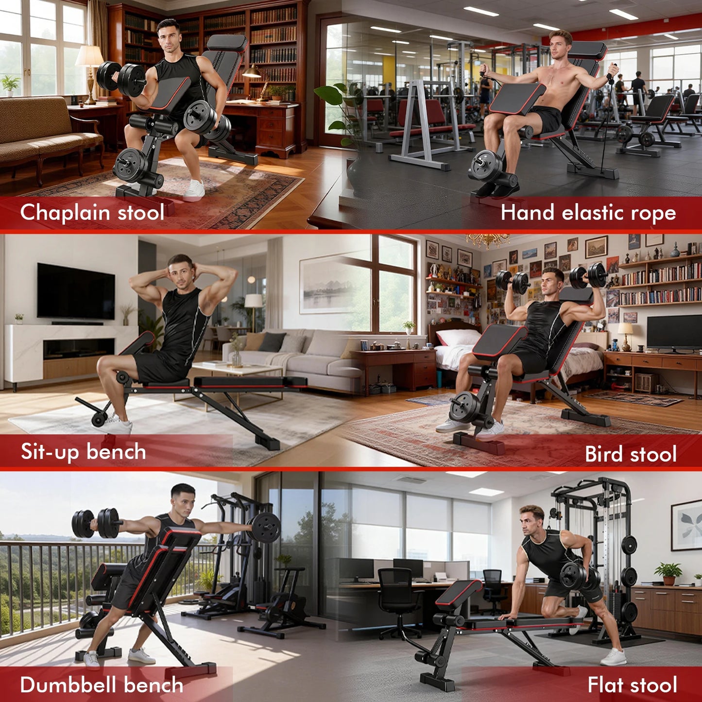 7-Level Foldable Weight Bench With Adjustable Headrest For Full Body