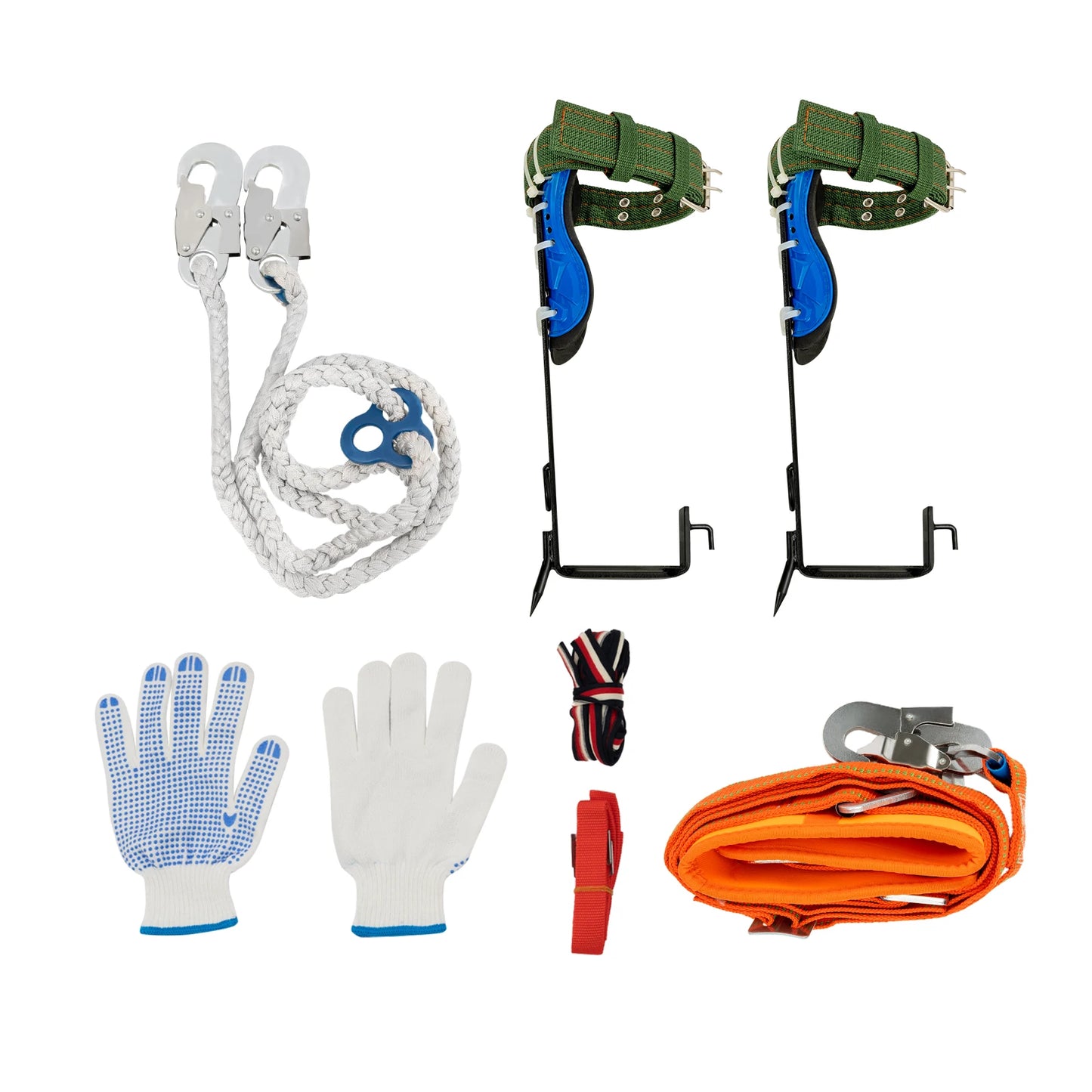 Tree Climbing Spikes Kit With Safety Harness Arborist Gear 220Lbs