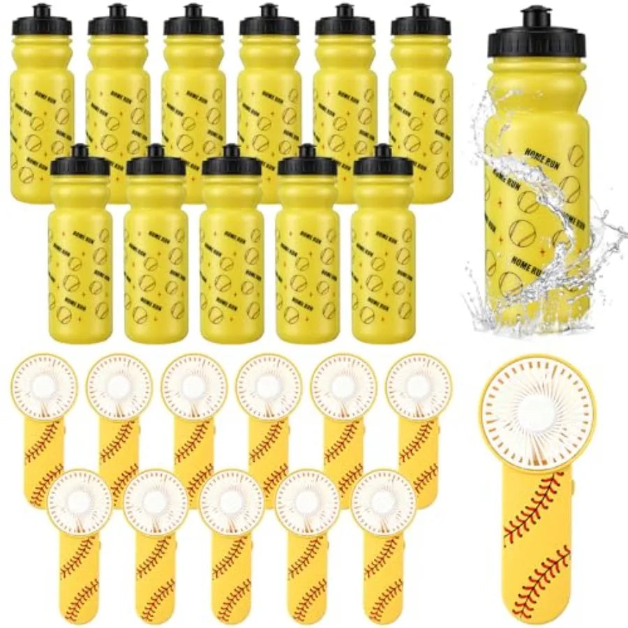 Portable Soccer Water Bottle And Fan Gift Set For Sports Fans