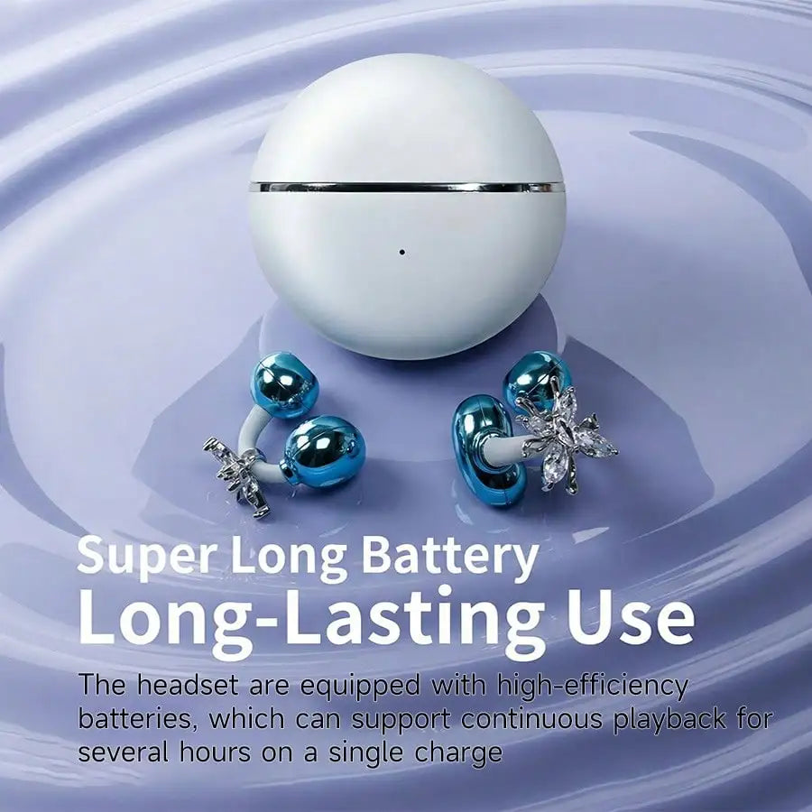 VIKEFON Butterfly Clip-On Open-Ear Bluetooth Earphones