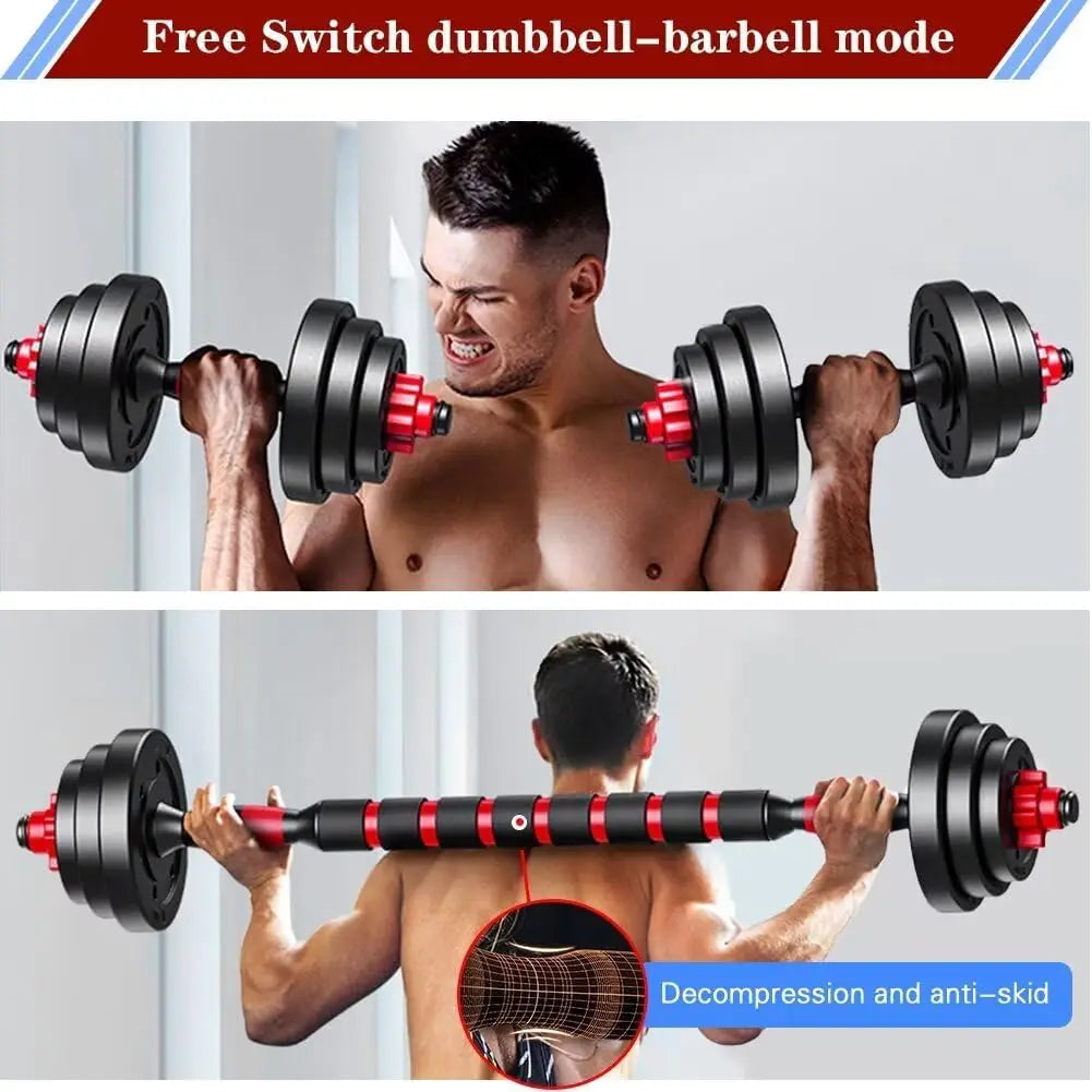 2-In-1 Adjustable Dumbbell And Barbell Set For Home Gym