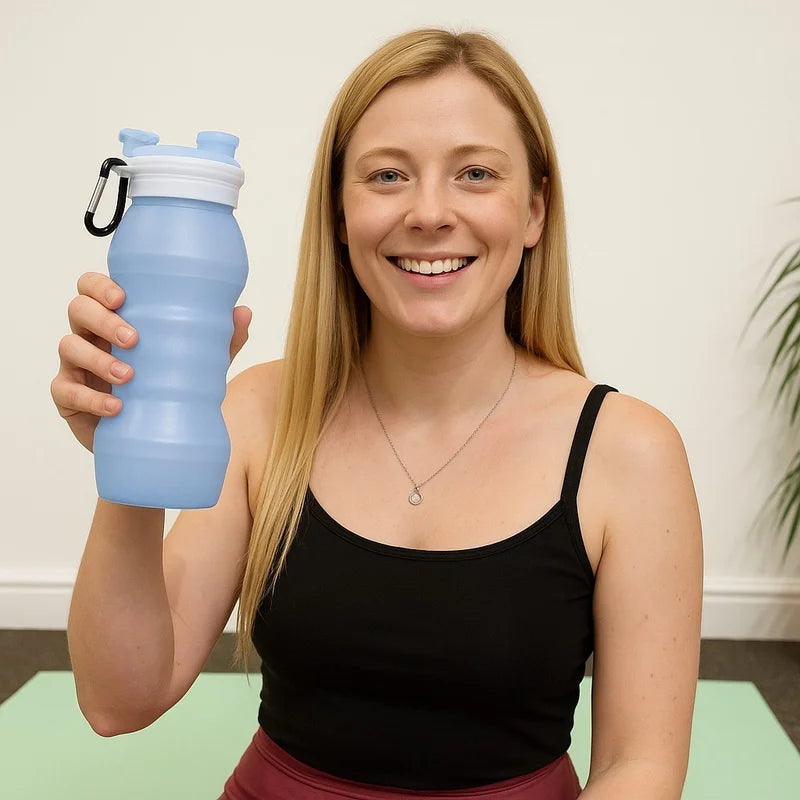 Collapsible BPA Free Silicone Water Bottle Foldable Travel Bottle
