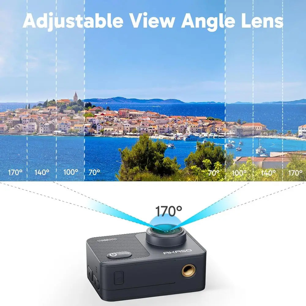 4K Action Camera With EIS Touch Zoom Waterproof External Mic