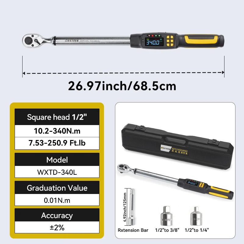 Waxtron Digital Torque Wrench Two Percent Accuracy For Automotive