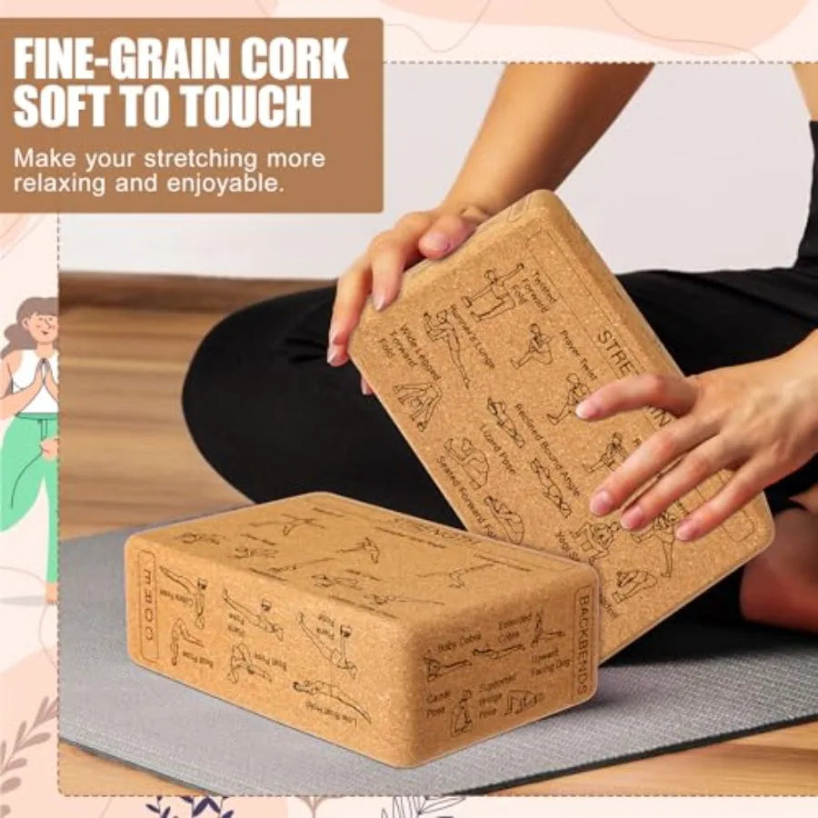 Cork Yoga Blocks 2 Pack For All Levels Durable Design