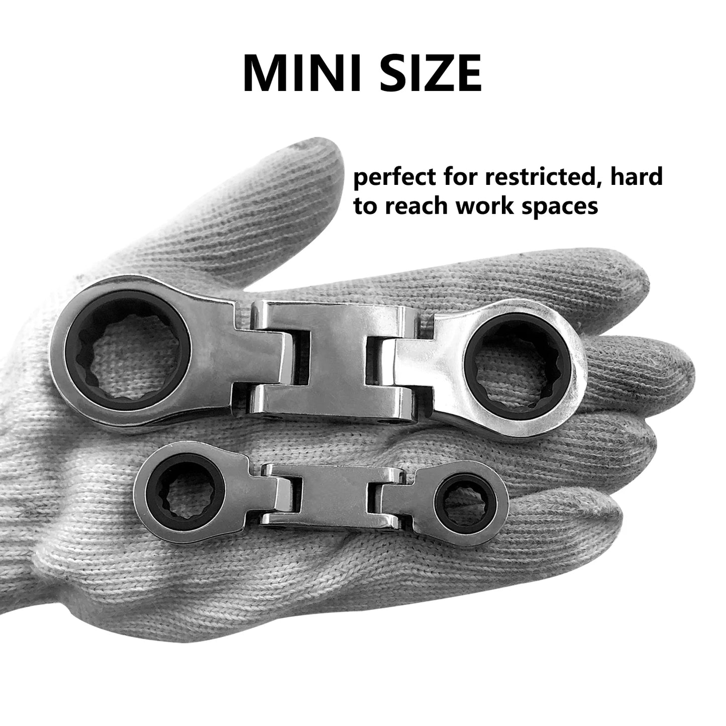 GOSWIFT 5-Piece Dual Flex Head Ratcheting Wrench Set Metric