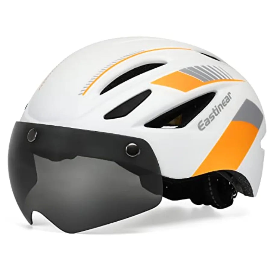 Adults Bike Helmet With Magnetic Goggles And USB Taillight