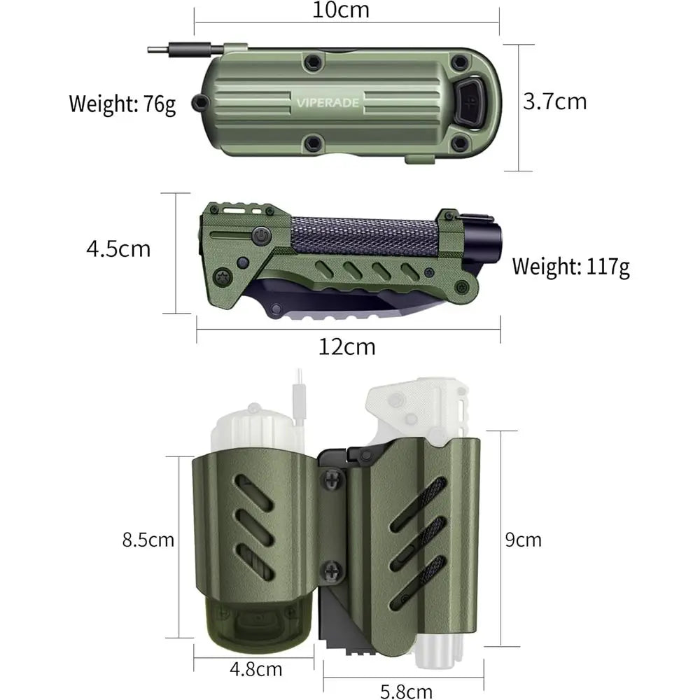 Survival Multitool With Folding Knife, LED Flashlight, Hand Crank Generator
