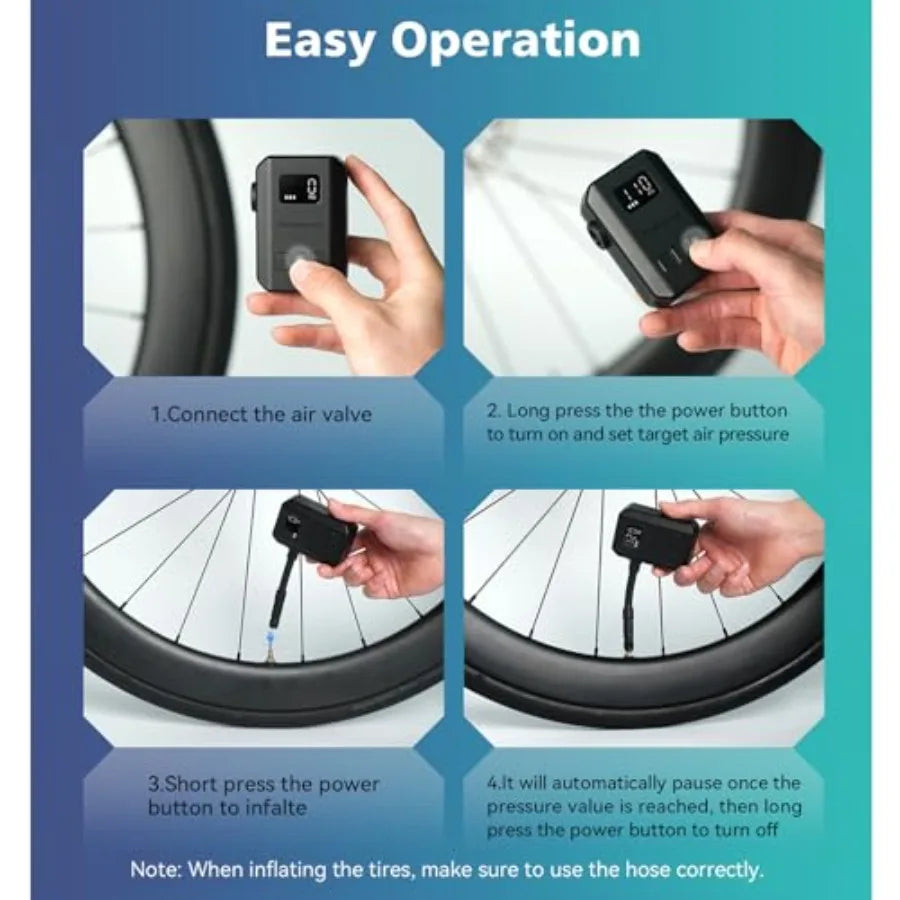 AS260PRO Mini Electric Bike Pump With Gauge And Auto Stop