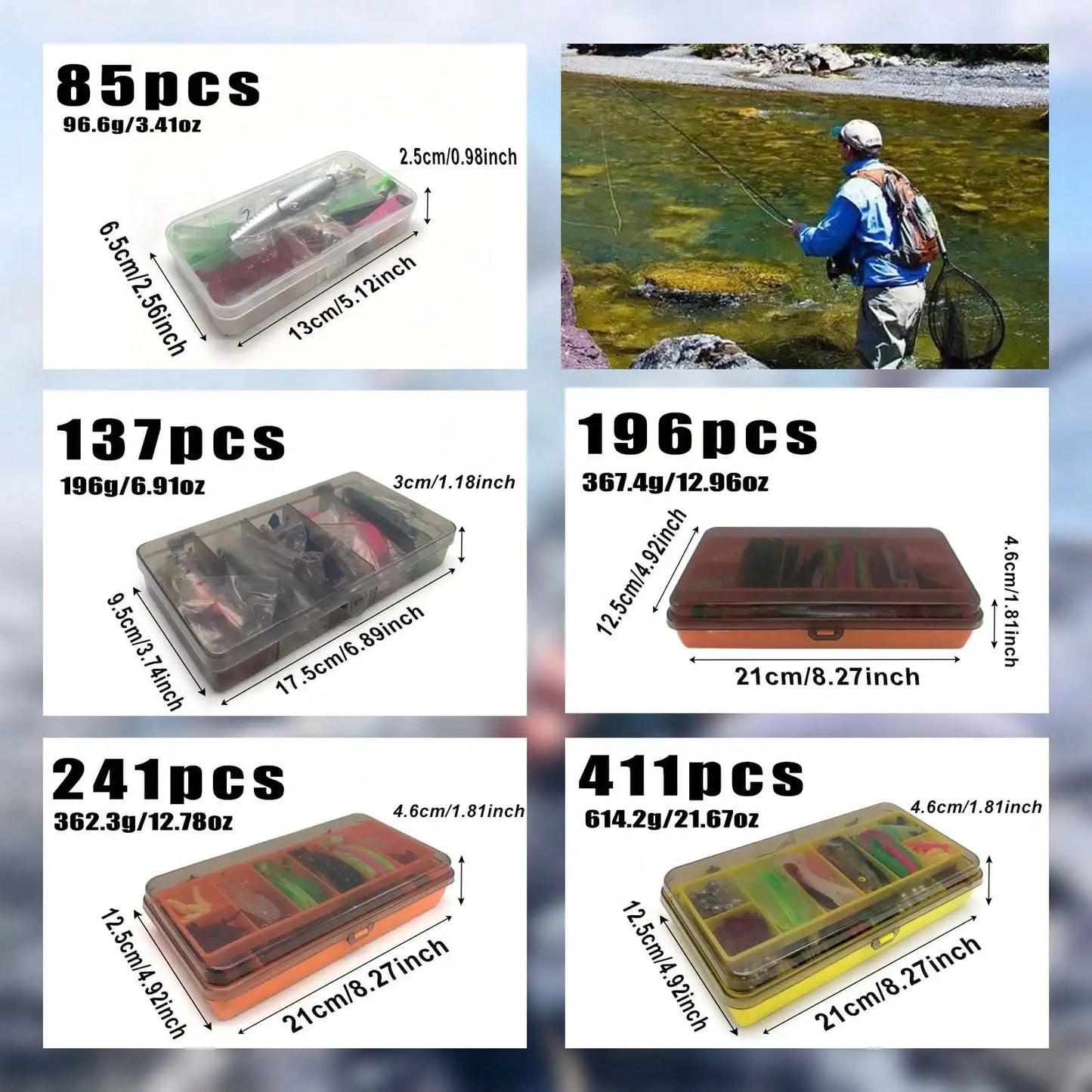 Universal Fishing Lure Set With Box Soft Spoon Hard Baits