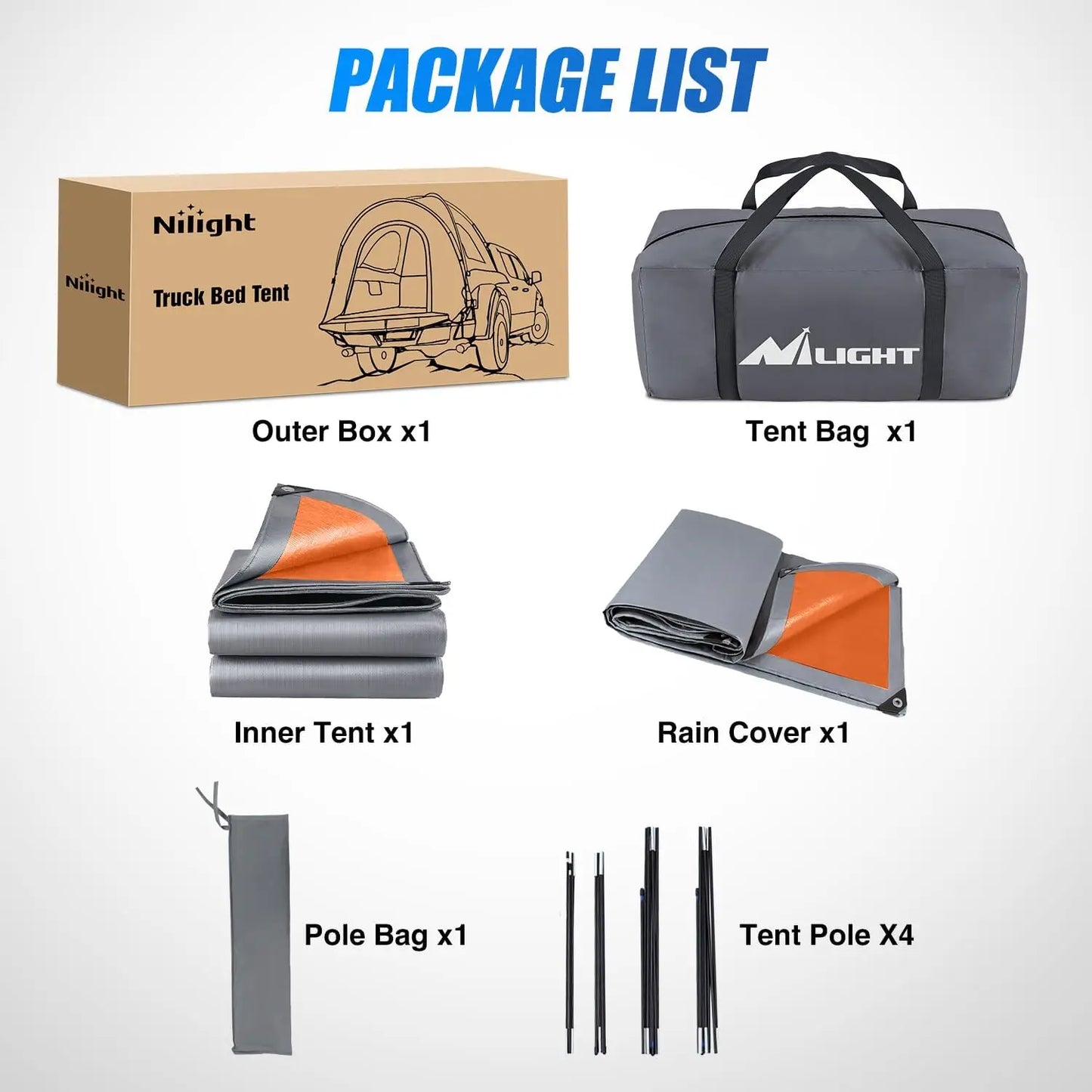 Nilight Truck Bed Tent Two Person Waterproof Camping Shelter