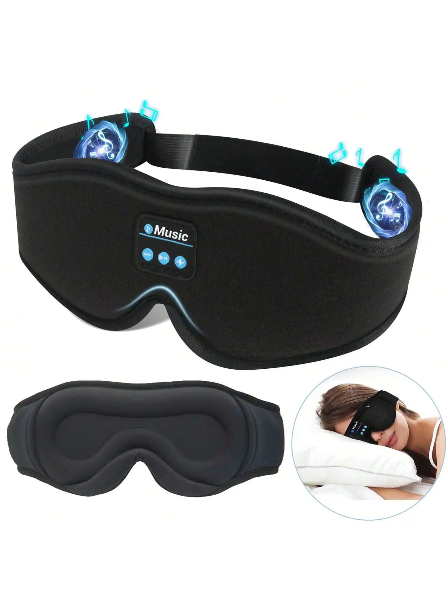 VIKEFON Wireless Sleep Eye Mask Headphones With Ultra-Thin HD Speakers