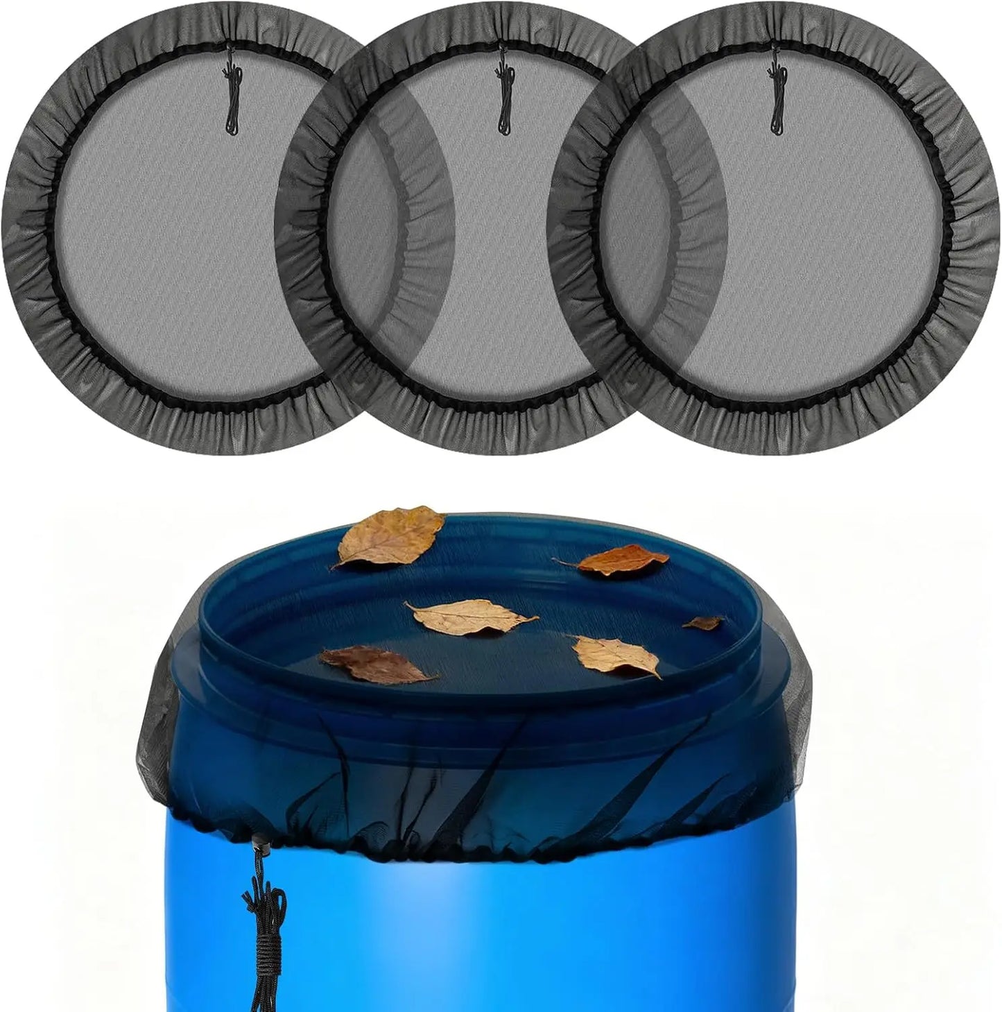 Rain Barrel Mesh Cover Kit With Drawstring For Outdoor Use