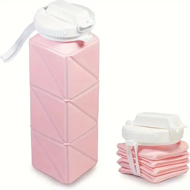 Square Foldable Silicone Mug Portable Water Bottle For Travel