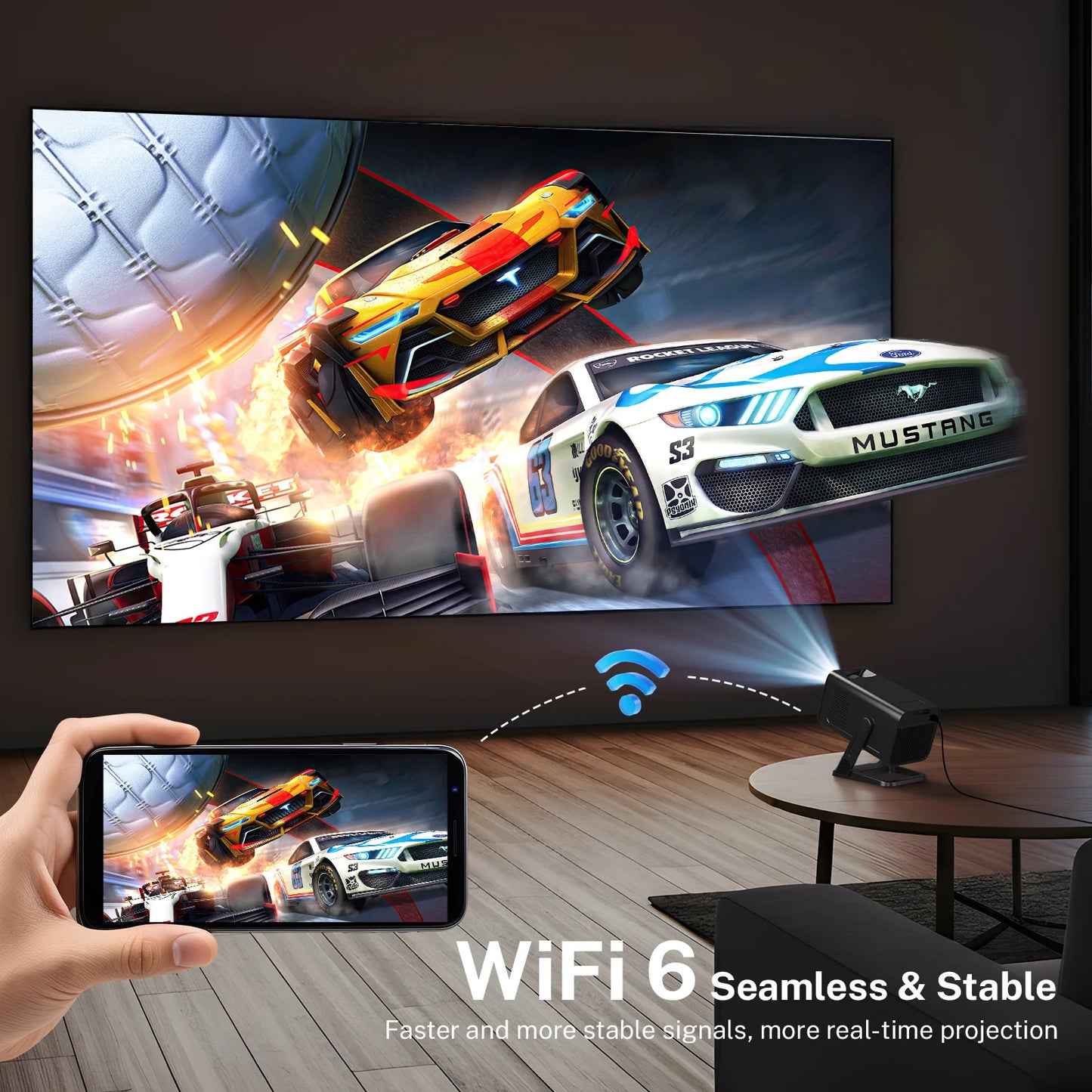 LynCast Smart Projector Android 14 WiFi 6 4K Supported