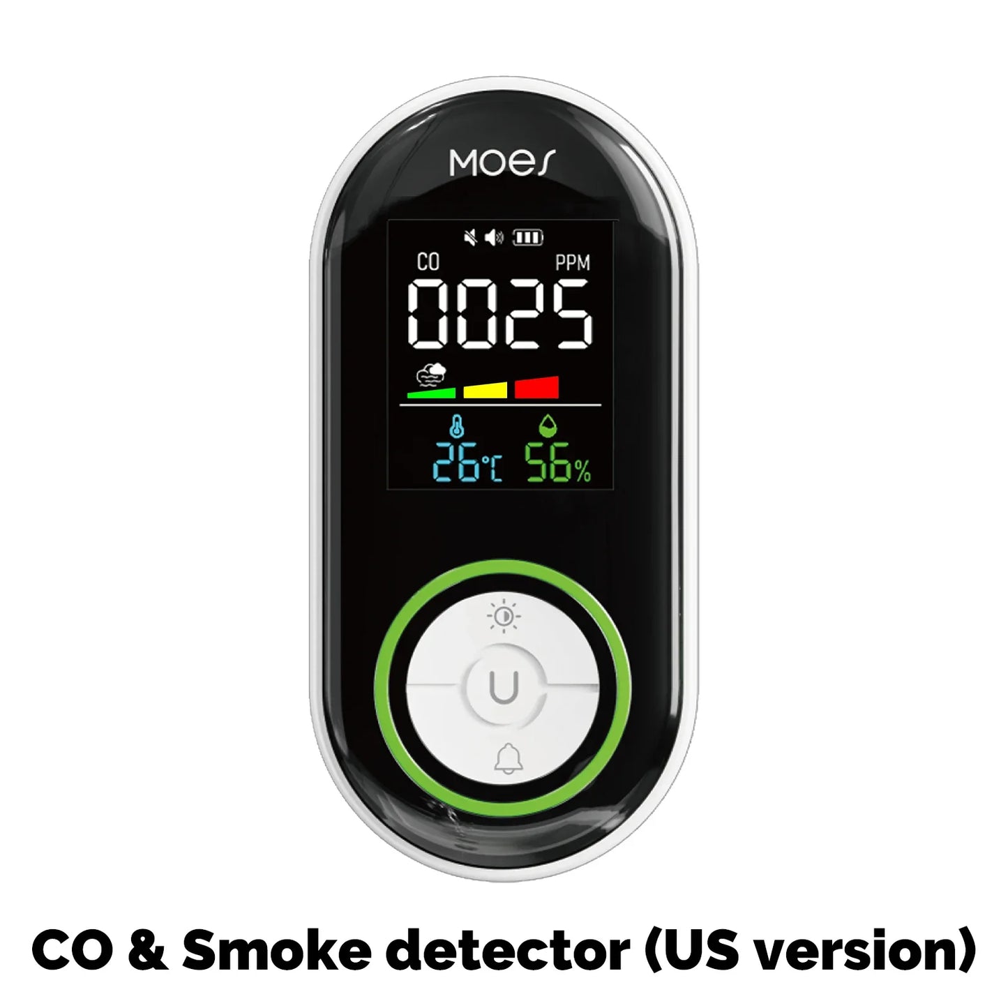 MOES CO Smoke Gas Detector Alarm Carbon Monoxide Sensor With LED Display