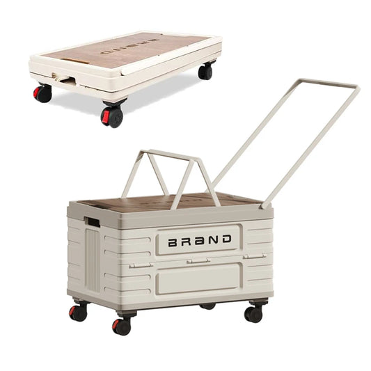360 Degree Rotating Foldable Storage Cart With 4 Silent Wheels