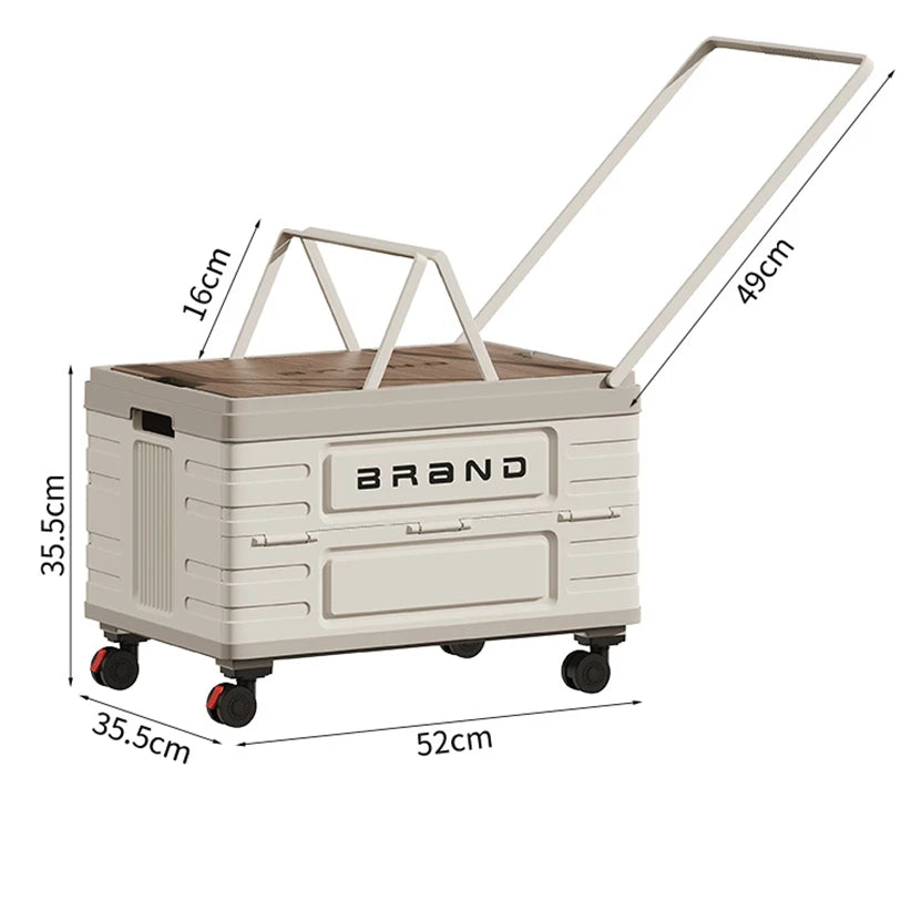 360 Degree Rotating Foldable Storage Cart With 4 Silent Wheels