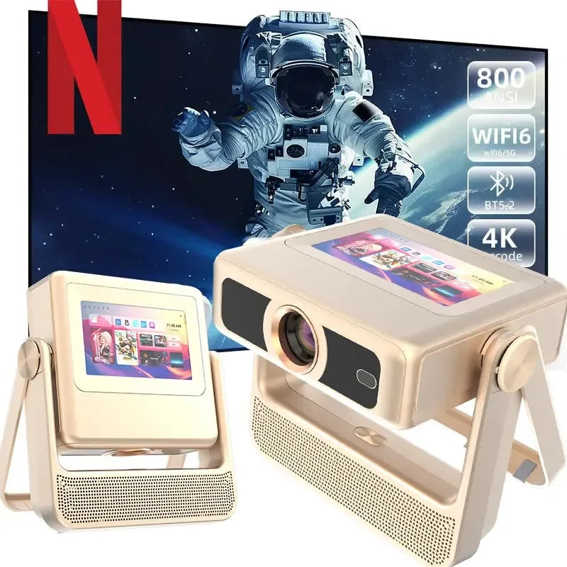 Outdoor 4K Beamer Projector With WiFi 6 And Interactive Touchscreen