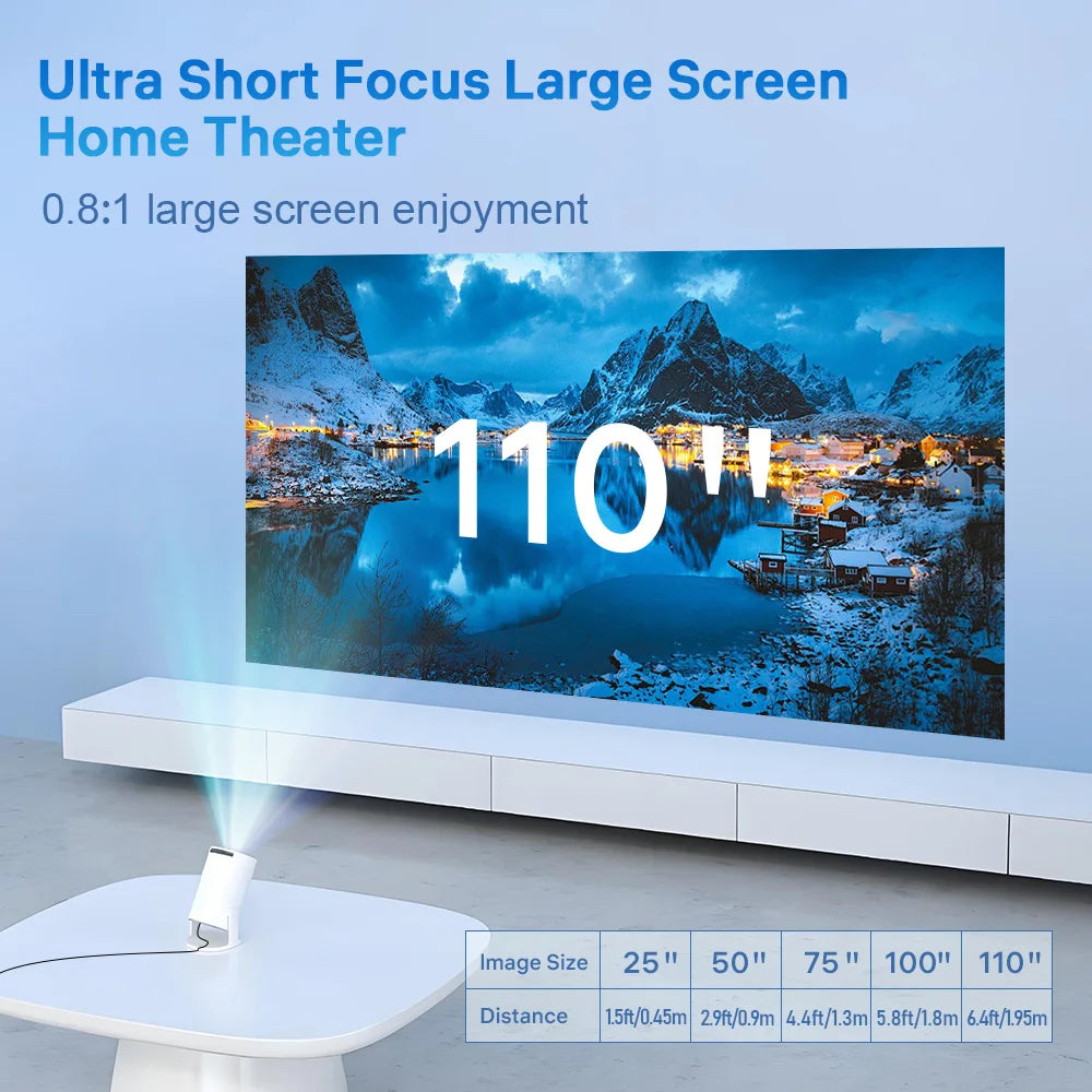 LynCast X1BQ 4K Android Projector With 8000 Lumens WiFi 6