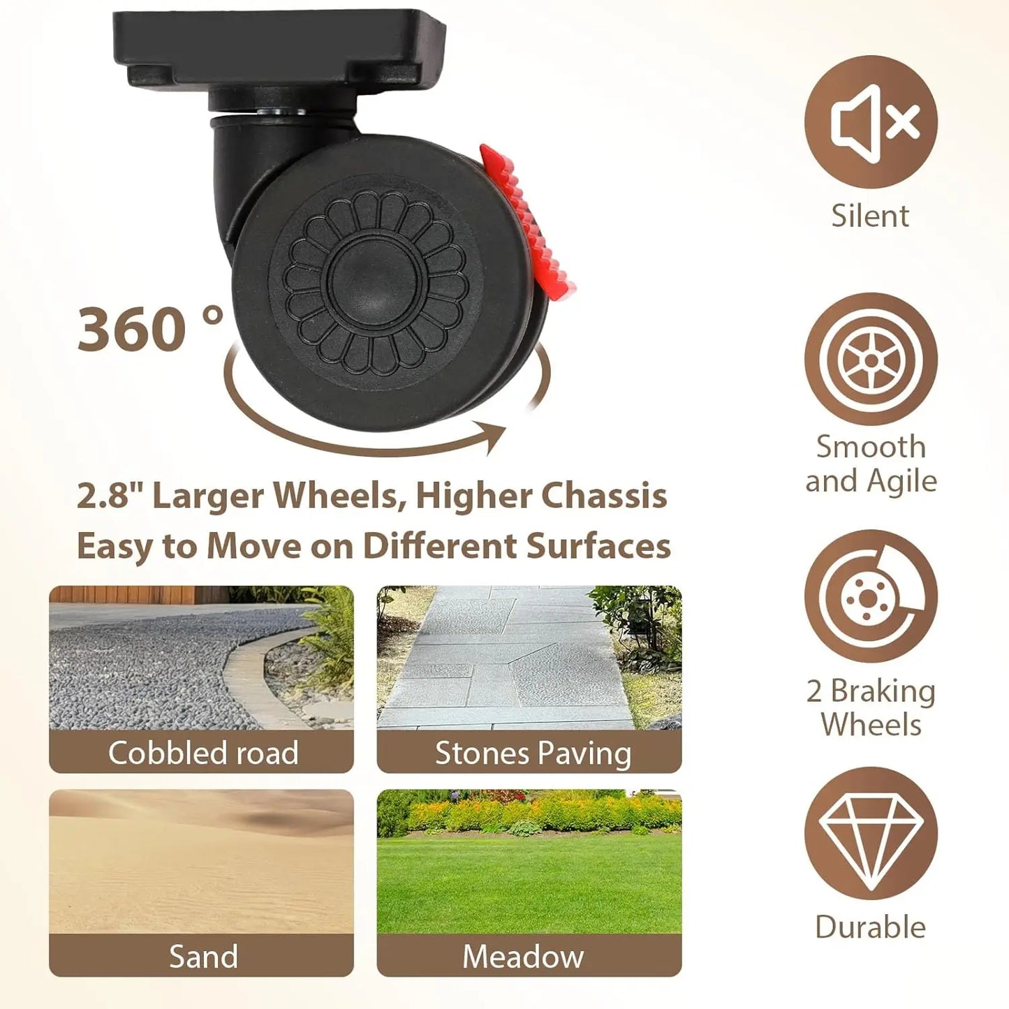 360 Degree Rotating Foldable Storage Cart With 4 Silent Wheels