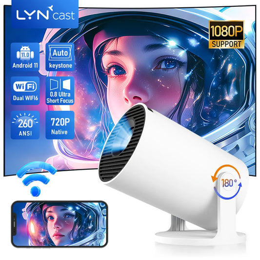 LynCast X1BQ 4K Android Projector With 8000 Lumens WiFi 6