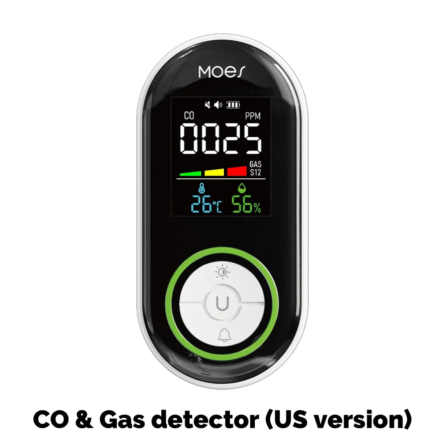 MOES CO Smoke Gas Detector Alarm Carbon Monoxide Sensor With LED Display