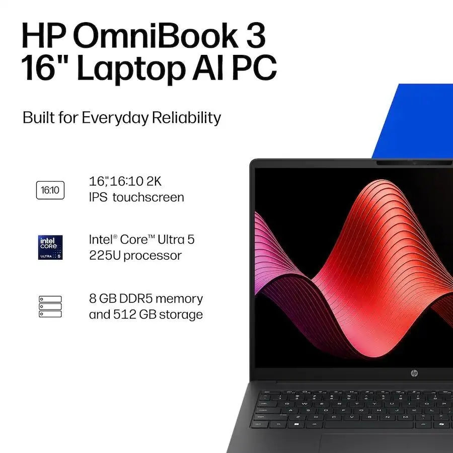HP OmniBook 3 Touchscreen Laptop With Core Ultra 5 Processor