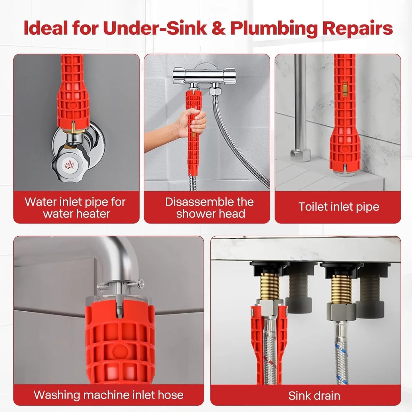 8 In 1 Plumbing Wrench Faucet Sink Installer Tool Pro