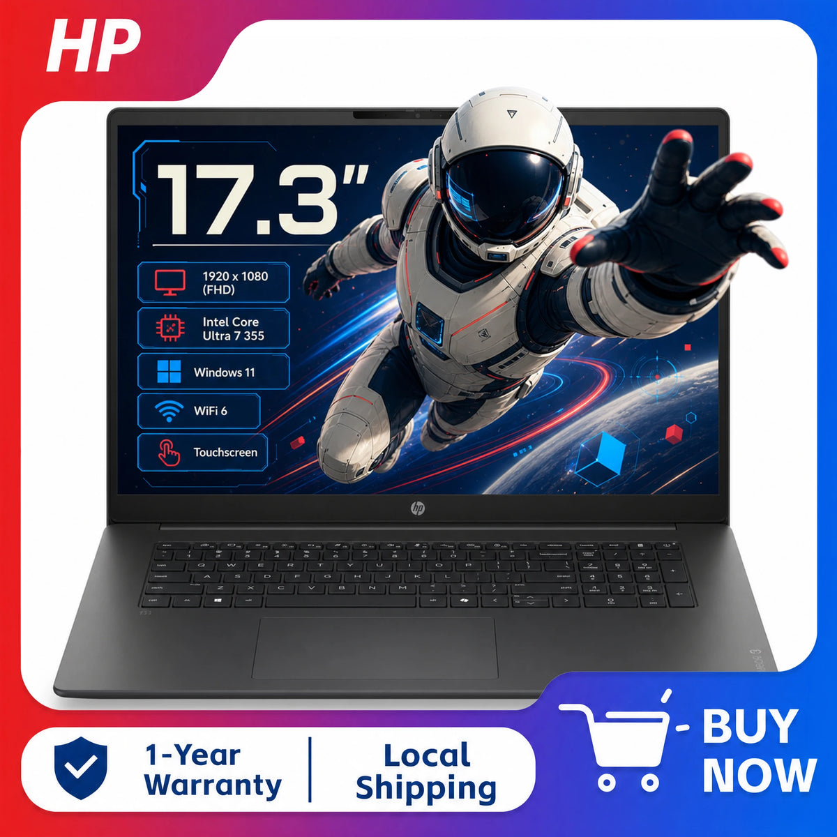 HP OmniBook 3 Touchscreen Laptop Intel Core Ultra 7 Processor
