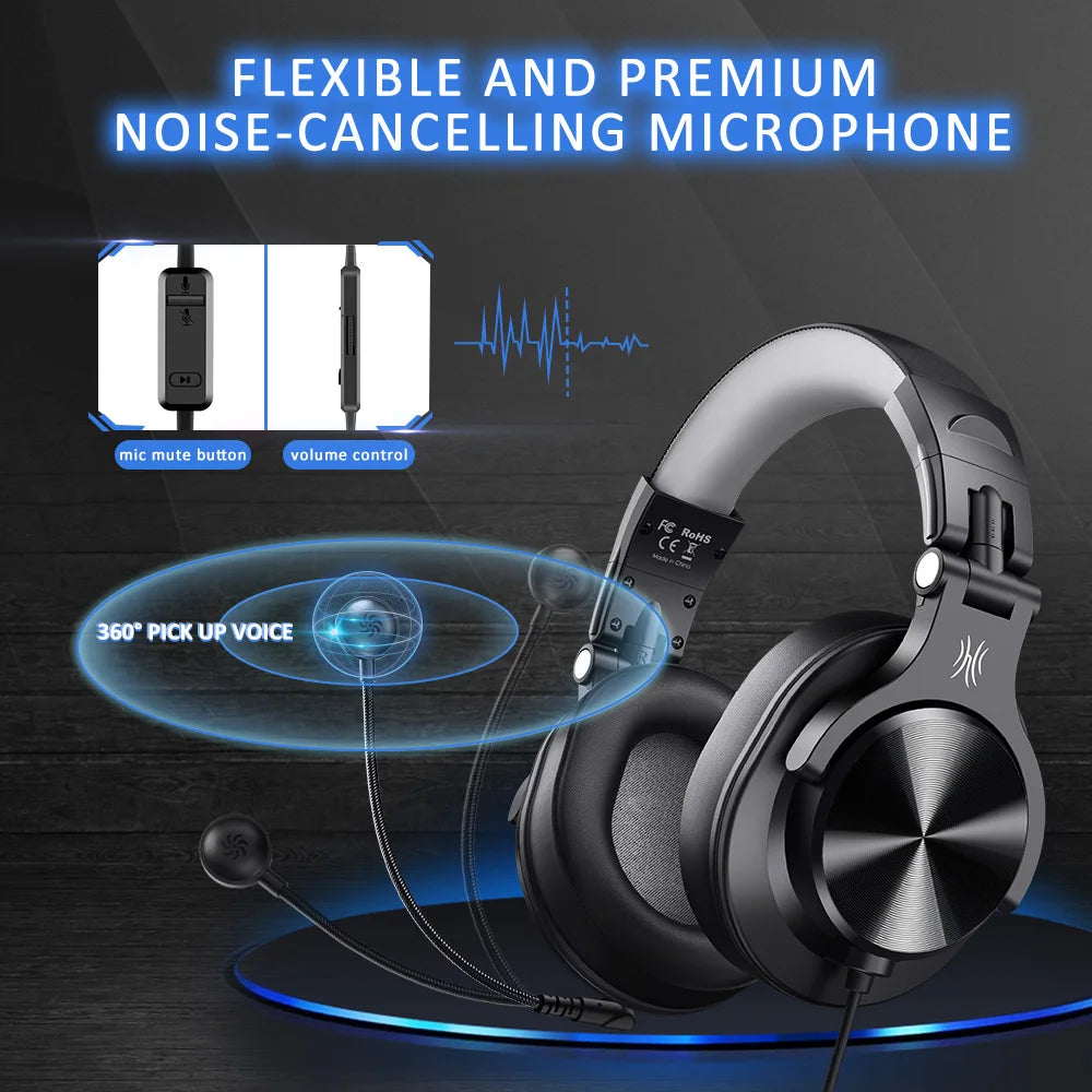 Oneodio 3.5mm Wired Gaming Headset With Detachable Microphone