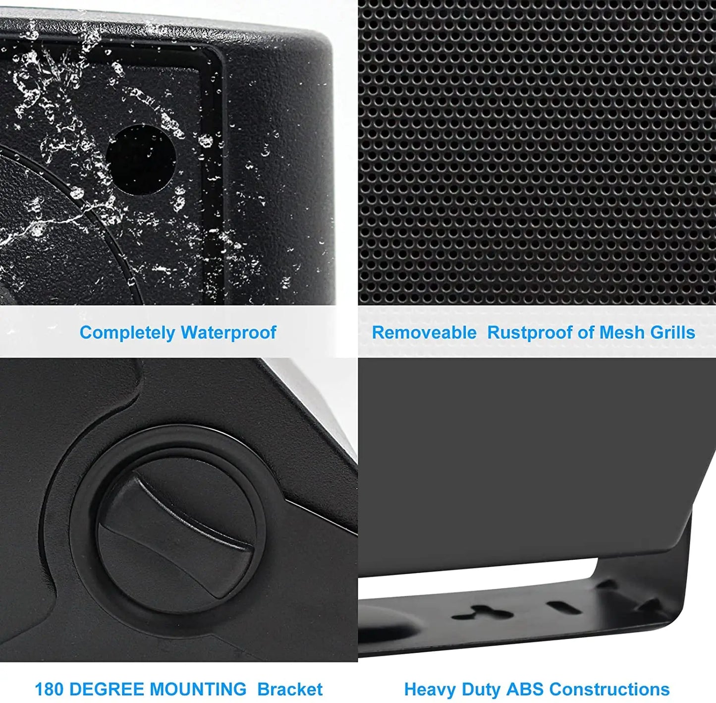 Herdio 300W Indoor Outdoor Dual Speakers Wall Mount System