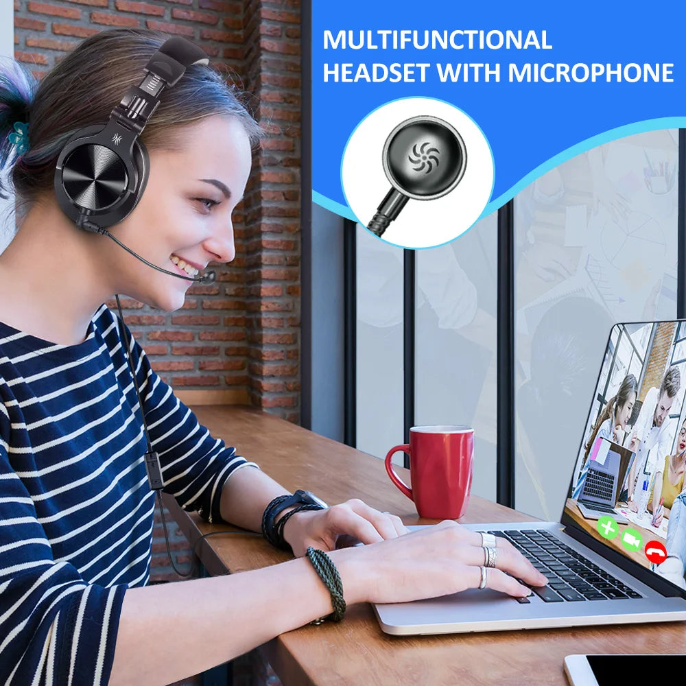 Oneodio 3.5mm Wired Gaming Headset With Detachable Microphone
