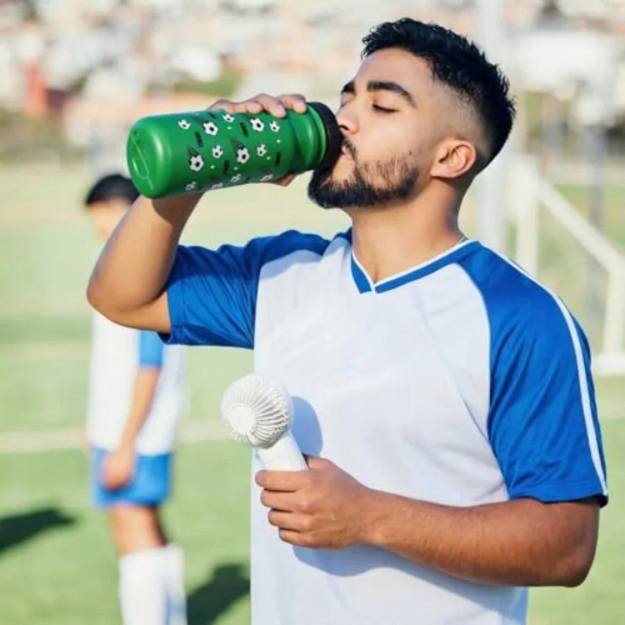 Portable Soccer Water Bottle And Fan Gift Set For Sports Fans