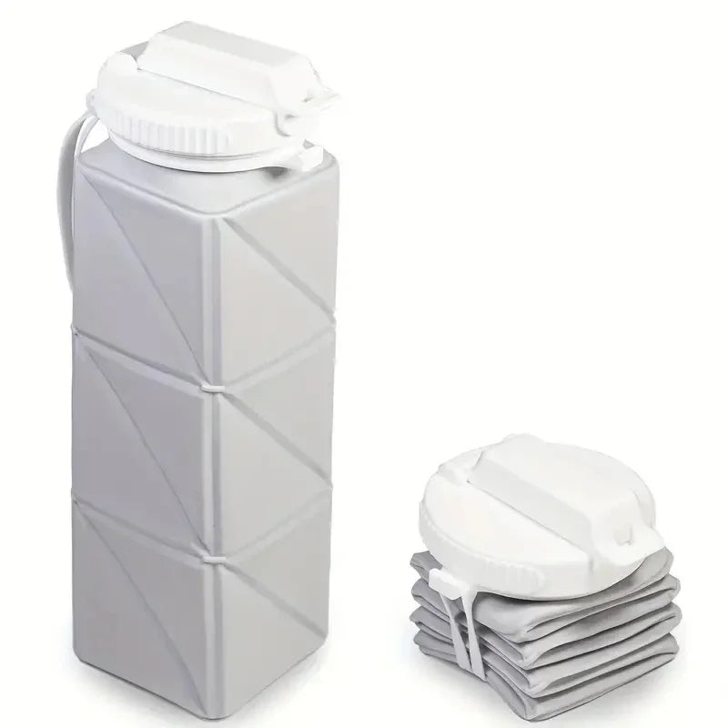 Square Foldable Silicone Mug Portable Water Bottle For Travel