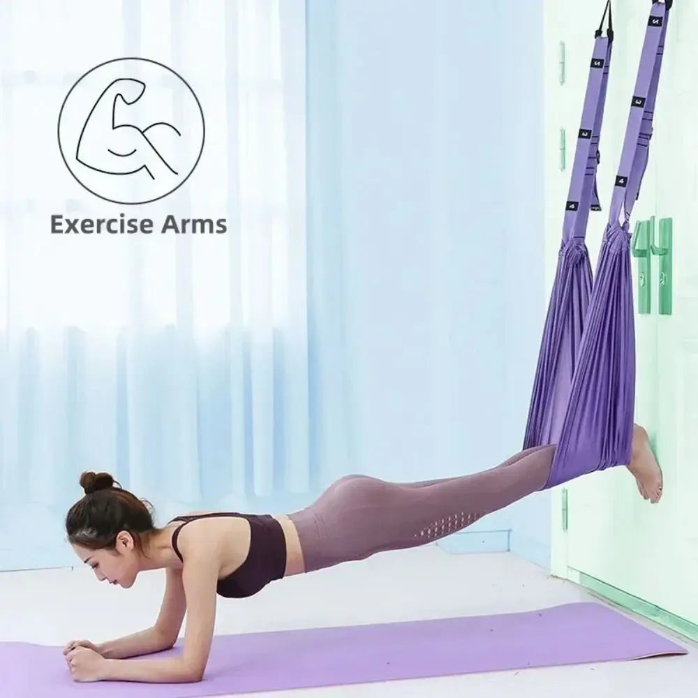 Adjustable Aerial Yoga Strap for Door Hanging and Flexibility Training