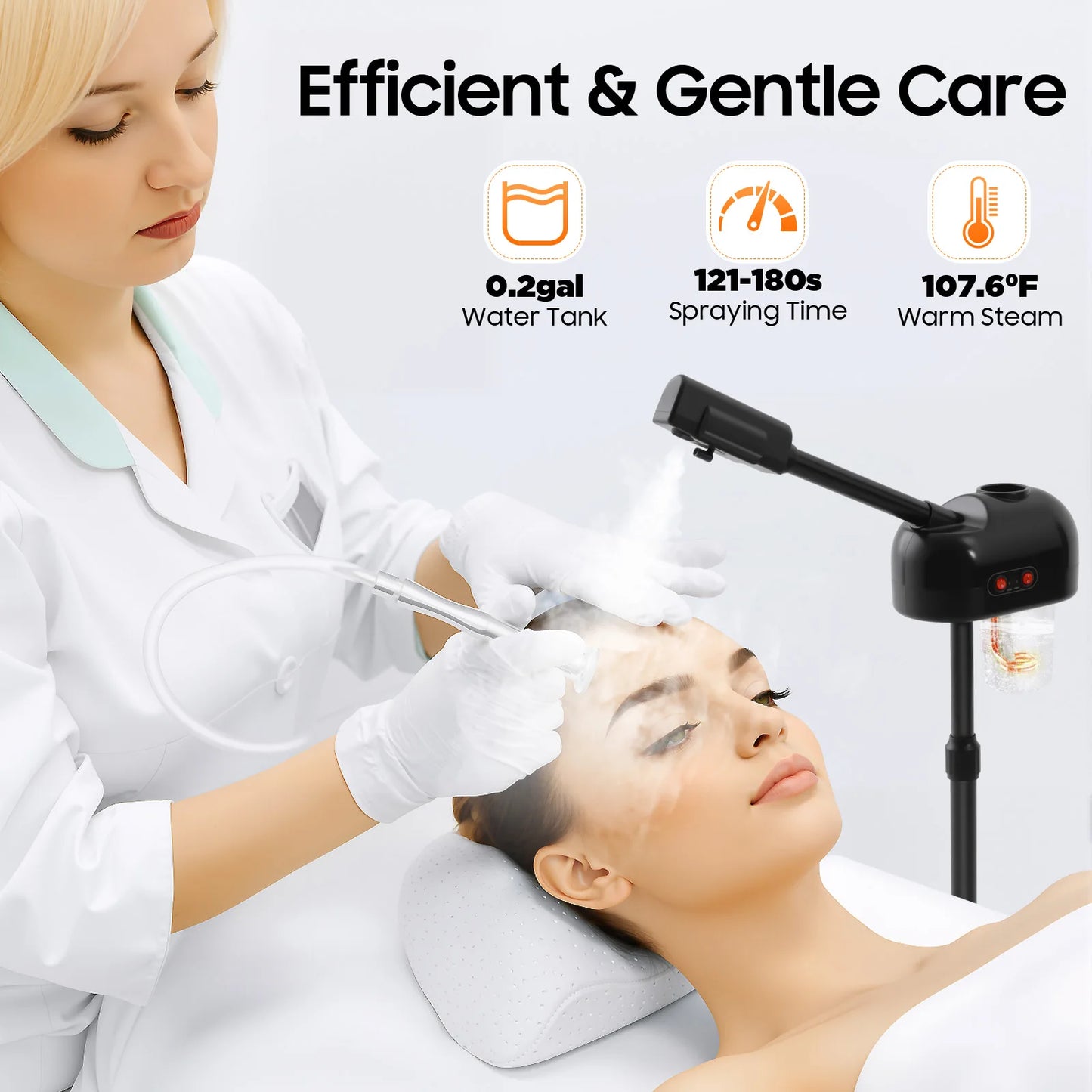 Bymaocar Facial Steamer Machine 800W Ozone Therapy For Deep Cleansing