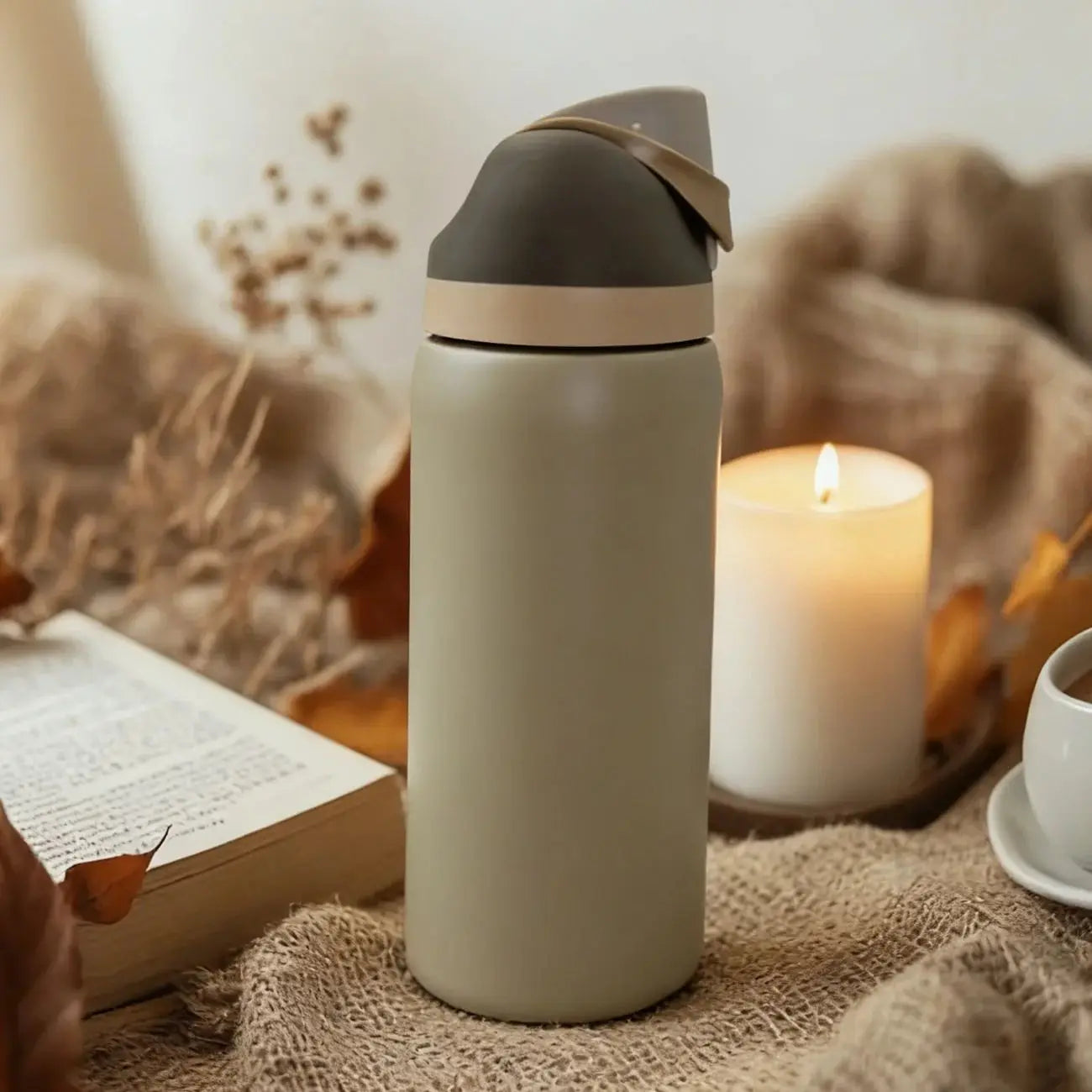 Owalaa Stainless Steel Insulated Water Bottle With Straw