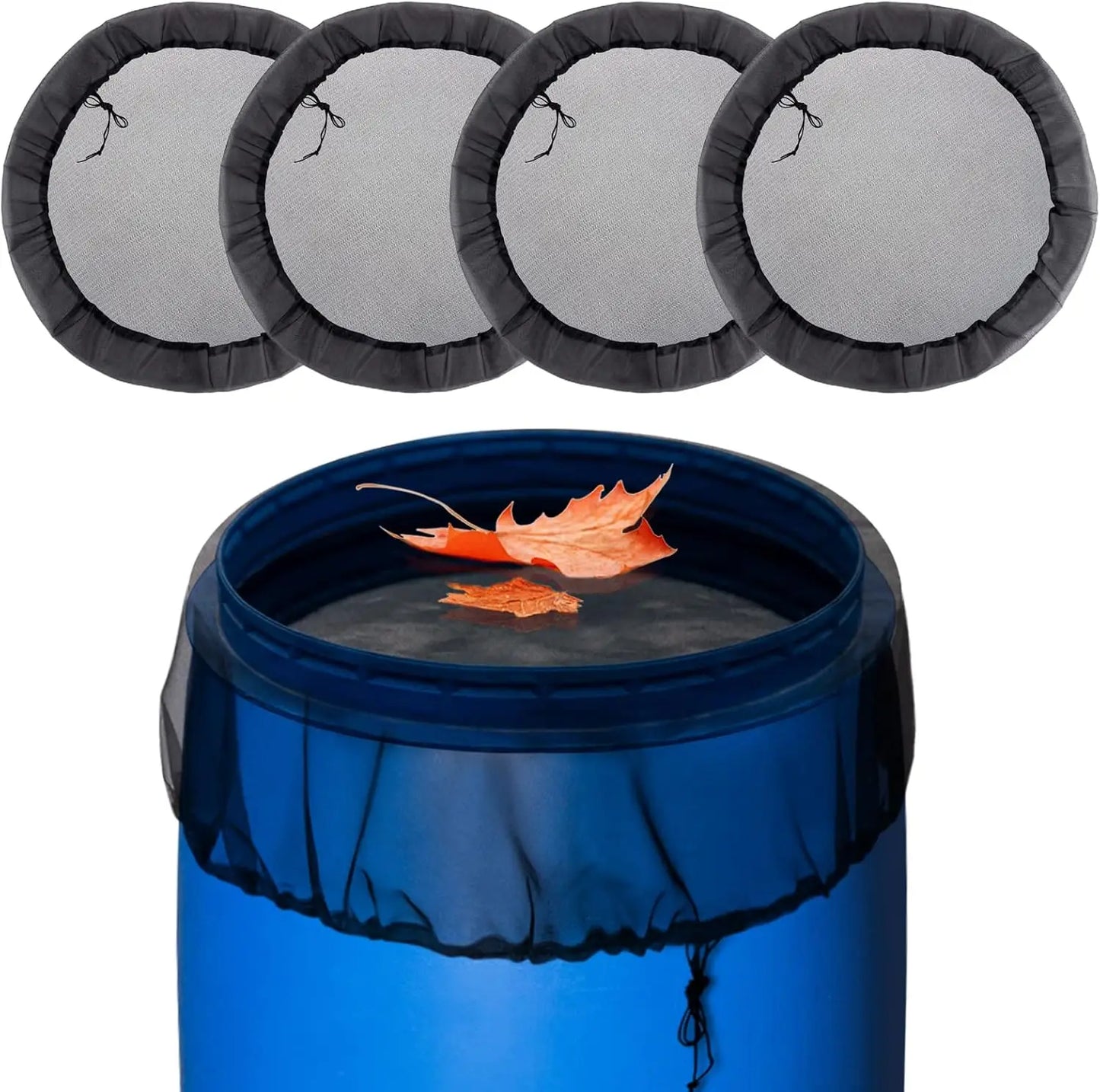 Rain Barrel Mesh Cover Kit With Drawstring For Outdoor Use