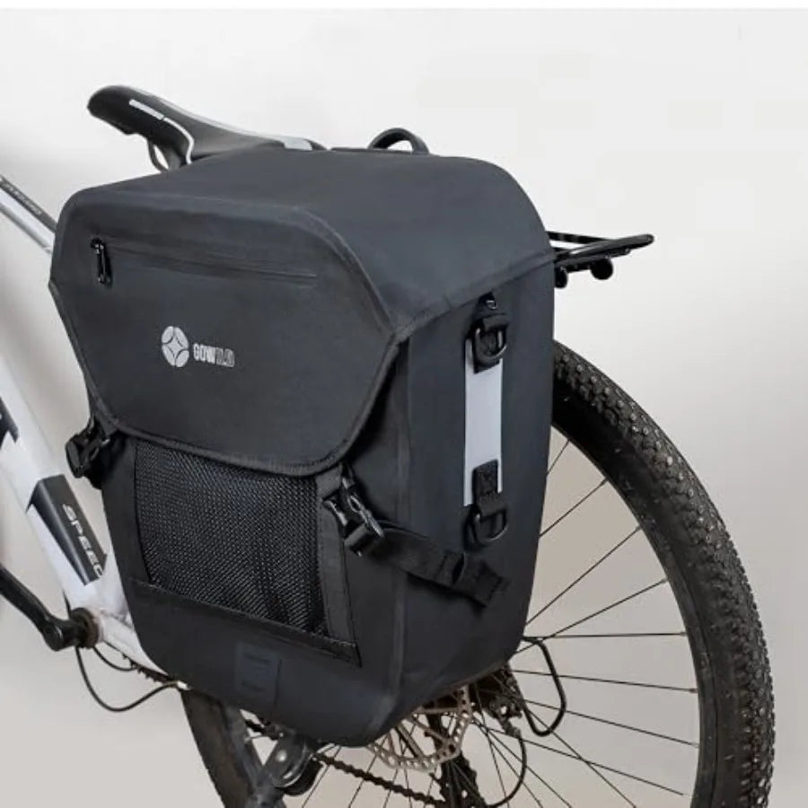 Waterproof Bike Pannier Bag With Laptop Sleeve And Reflective Strips