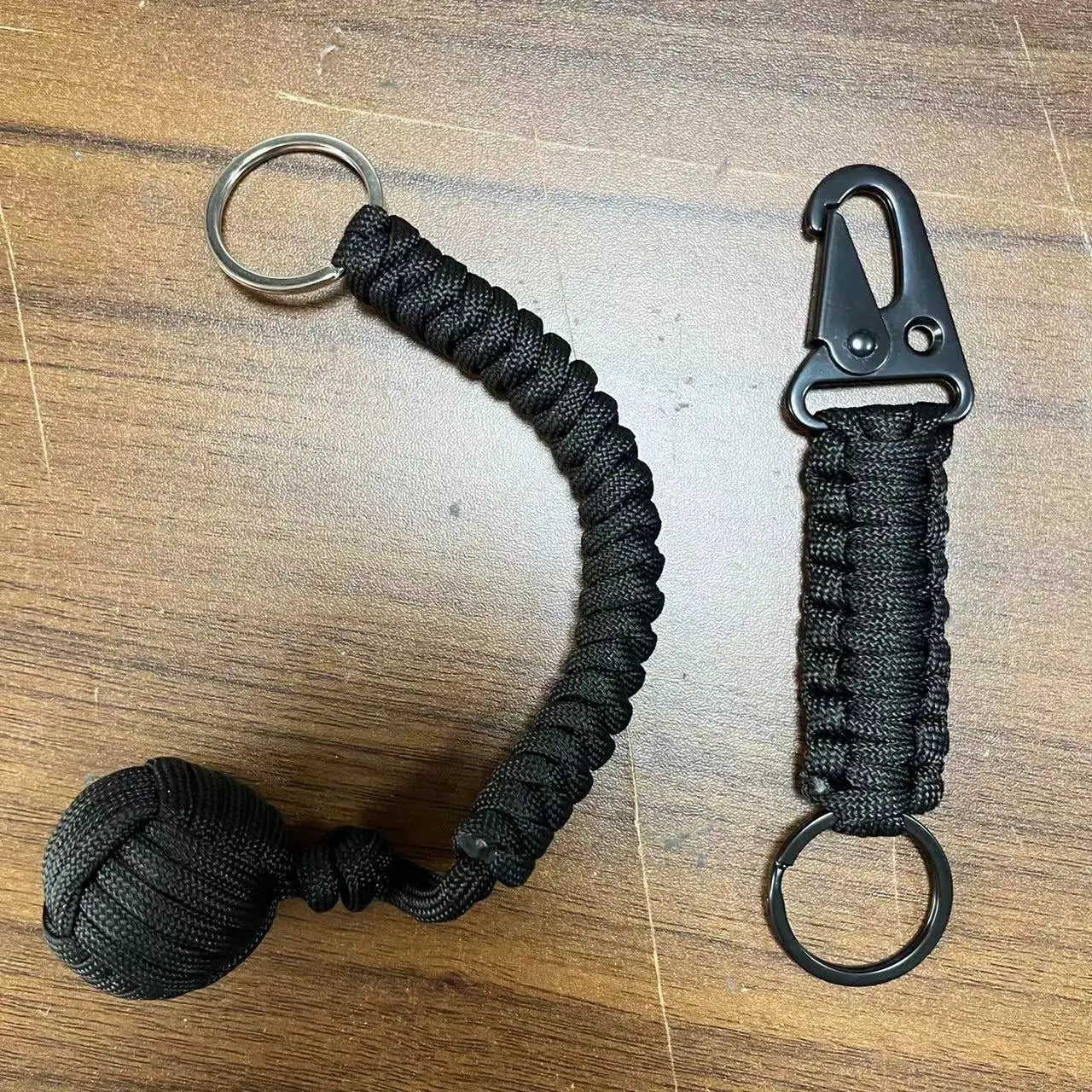 Self Defense Umbrella Rope Monkey Fist Steel Ball Lanyard Survival
