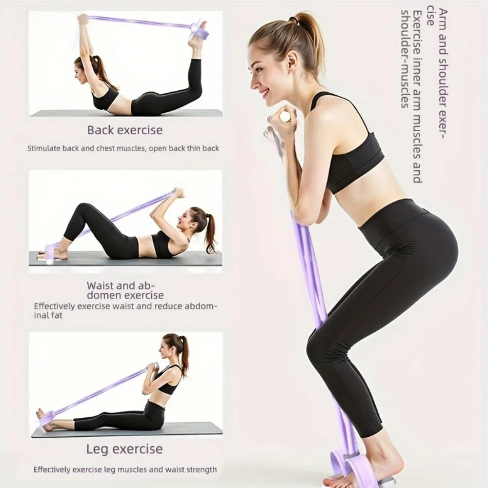 Four Tube Pedal Resistance Bands For Sit Ups And Exercise