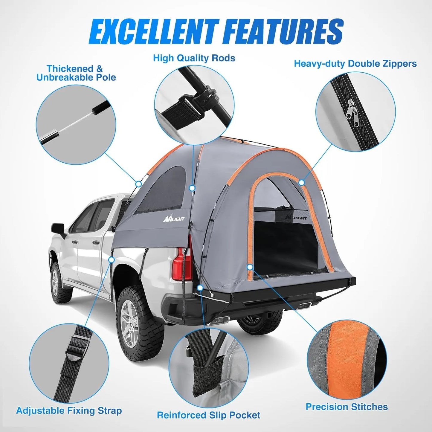 Nilight Truck Bed Tent Two Person Waterproof Camping Shelter