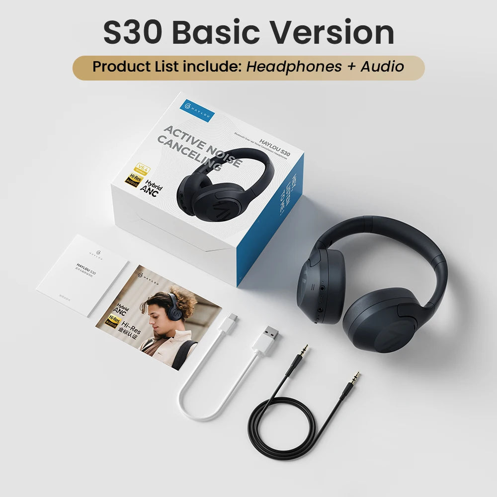 Haylou S30 Wireless Bluetooth 5.4 Headphones With Adaptive Noise Cancelling