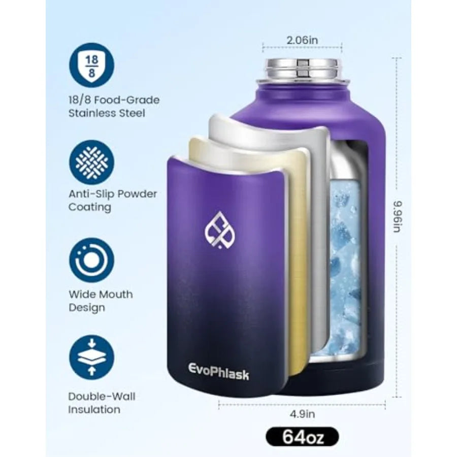 Premium Vacuum Insulated Stainless Steel Water Bottle With Strap