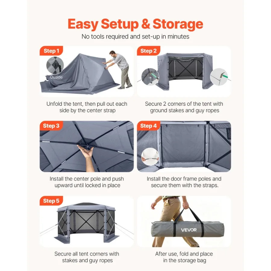 Pop Up Gazebo Screen Tent With Bite Proof Mesh Bag