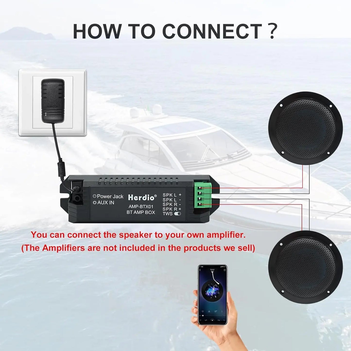 Herdio 160W In Wall Waterproof Ceiling Speaker Surround Sound