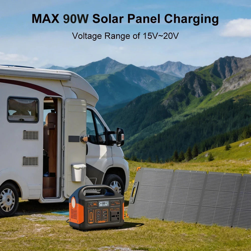 GaiaRay 300W 500W Portable Solar Generator 460.8Wh LiFePO4 Power Station
